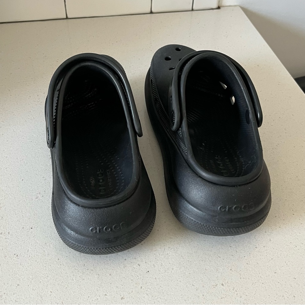 Platform Black Croc Clogs - Picture 4 of 6